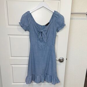 City Studio Light Blue Dress with Bow